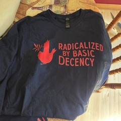 Pop CULTURE “Radicalized By Basic Decency” T-Shirt Xl Gildan Hammer