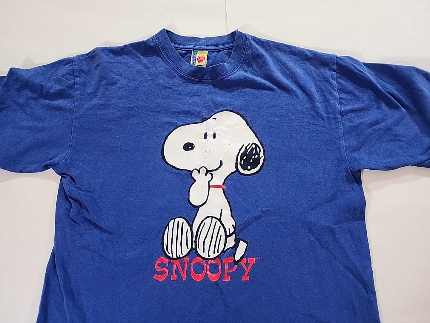Blitzz Intl 90's Vintage T Shirt Tee Peanuts Snoopy Blue Sz Large Single Stitch gallery