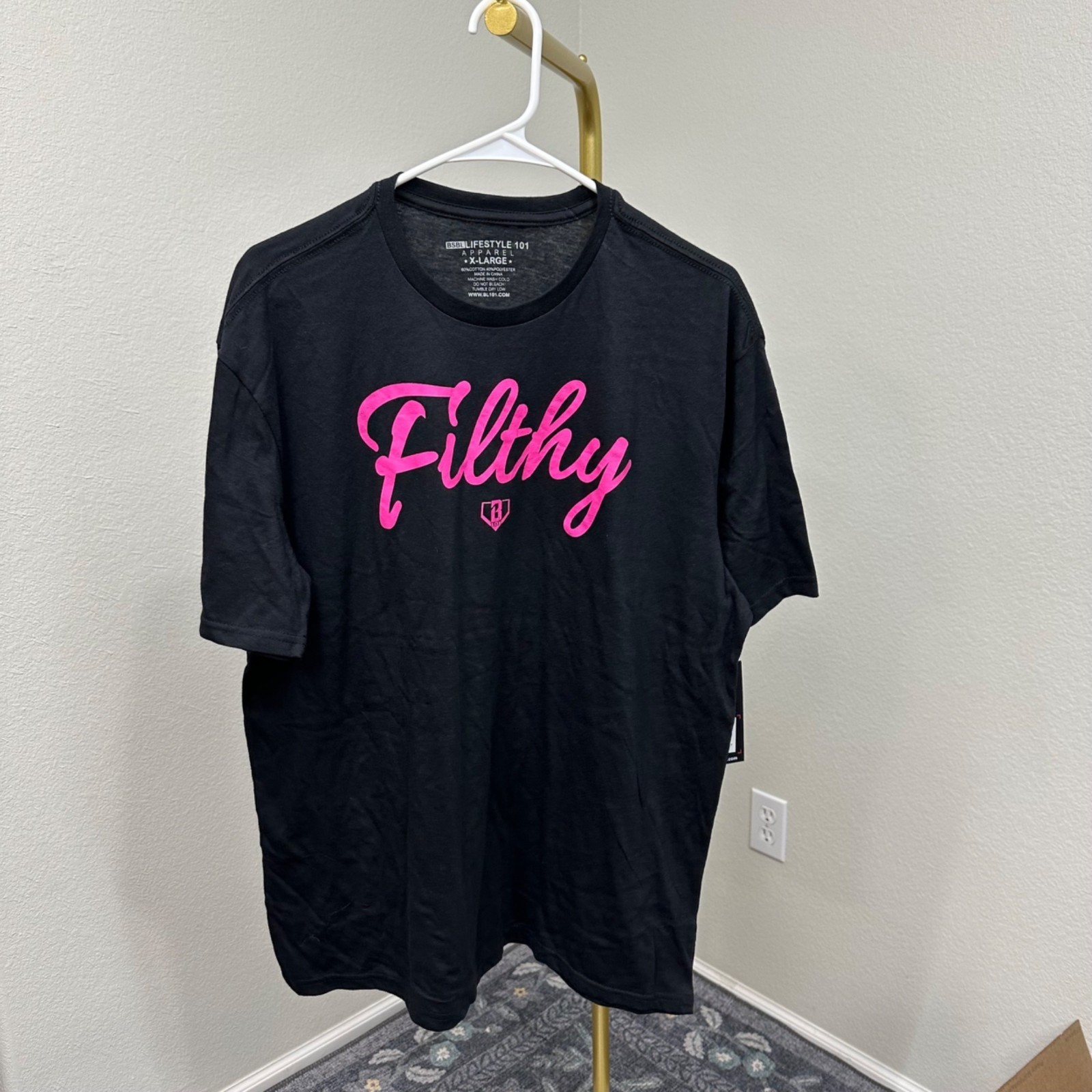 Baseball Lifestyle 101 Filthy Black Short Sleeve Graphic T Shirt Mens XL NEW gallery