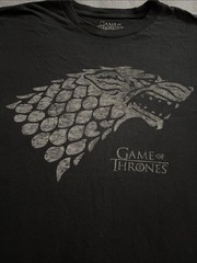 Game of Thrones House Stark Direwolf Black Graphic Tee Medium