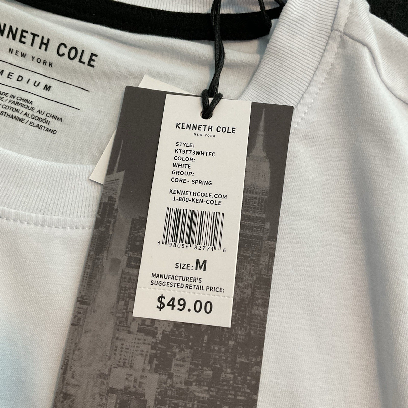 Kenneth Cole Graphic Tee shirt Men's Size Medium The Core Edit Collection White gallery