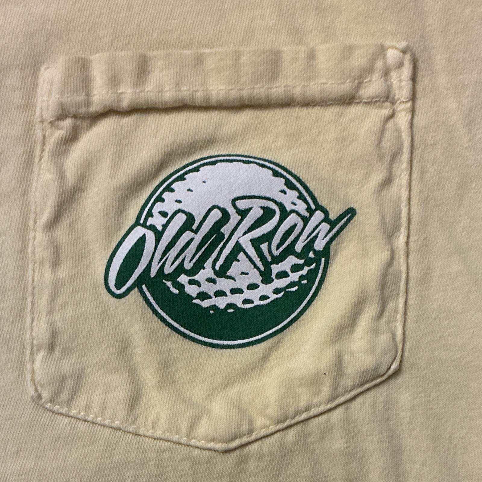 Comfort Colors Mens M Beige Pocket Graphic Bear Golf Cart T-Shirt Cotton gallery