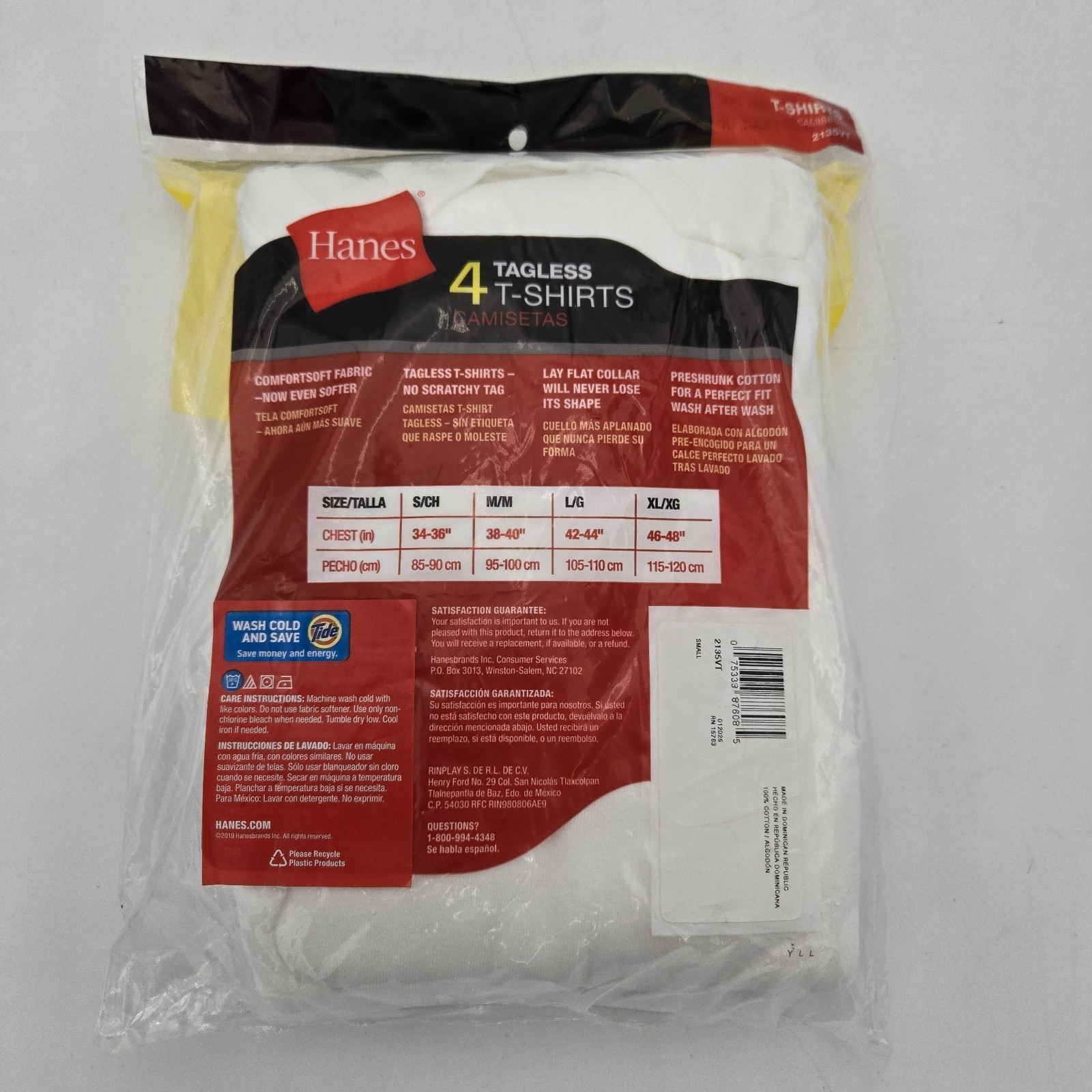 4 Hanes Men's ComfortSoft 100% Cotton Lay Flat Collar Blank T-Shirt 2135VT Small gallery