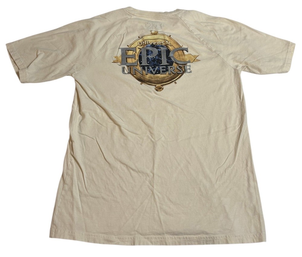 Epic Universe Universal Studios Florida Beige T-shirt Adult Unisex Small SM
