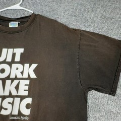 Vintage Quit Work Make Music Graphic T Shirt Mens 2XL Black The Martians