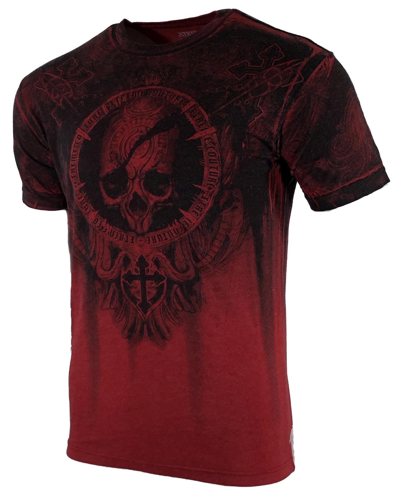 Xtreme Couture Affliction Men's T-Shirt SHADOW WALKER Red Biker Skull S-5XL gallery