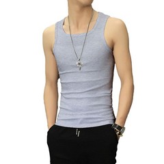 Men’s Quick Dry Polyester Spandex Sleeveless Vest O Neck for Gym and Exercise