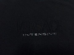 Mens Vintage Versace Intensive Logo Black Cotton Polyamide Size XL