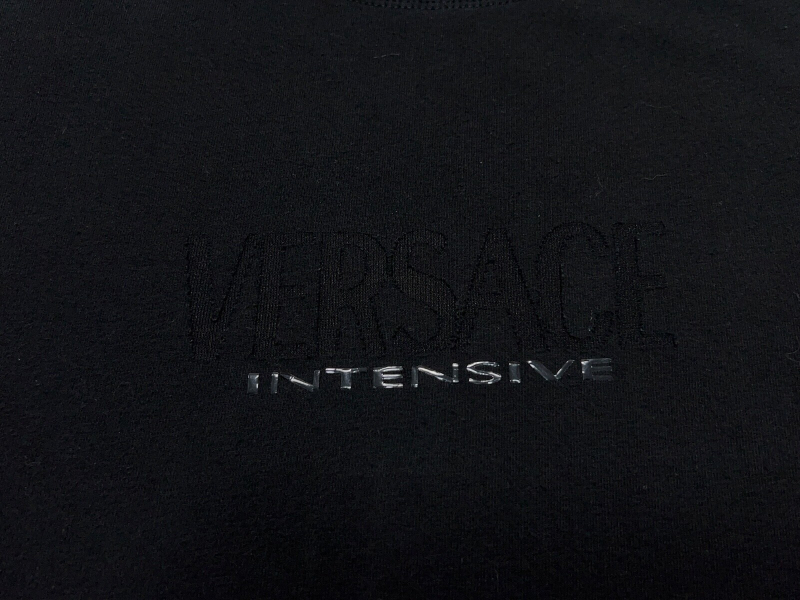 Mens Vintage Versace Intensive Logo Black Cotton Polyamide Size XL gallery