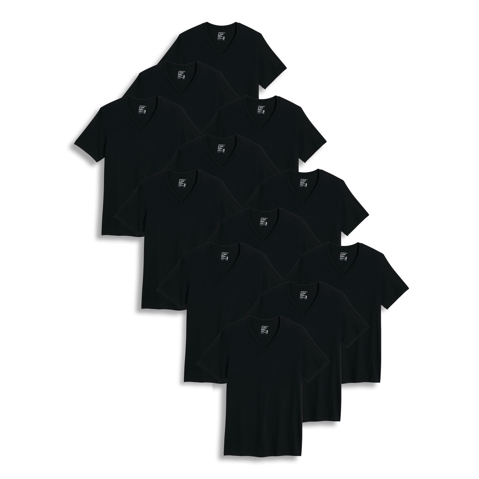 Jockey Men’s 100% Cotton Classic V-Neck Undershirt – 12 Pack