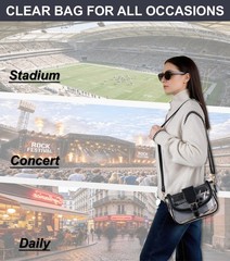 Clear Bag for Stadium Events, Stadium Approved Clear Crossbody Bag for women,…