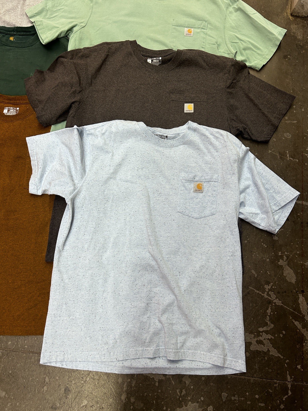 Lot Of 7 Carhartt Pocket T-Shirts Mens Large Loose Fit Mixed Colors Workwear gallery