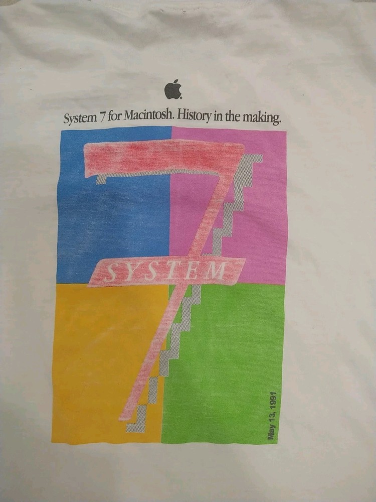 Vtg Apple Macintosh System 7 1991 T Shirt See Measurements
