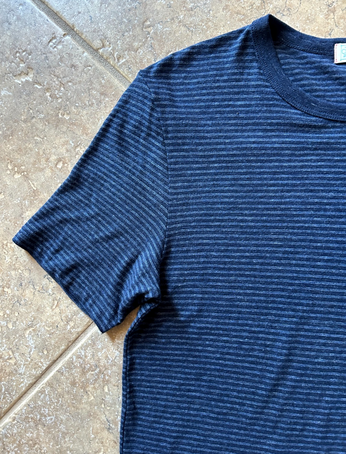 Faherty Vintage Chambray Tee T Shirt Men's XL Navy Cove Striped $78 NWT gallery