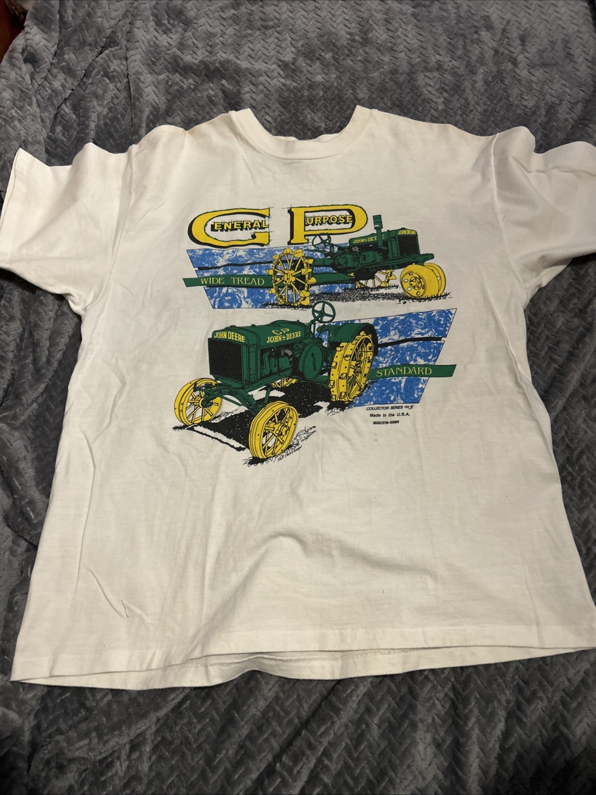 VTG Single Stitch John Deere GP General Purpose Antique Tractor T Shirt White XL gallery