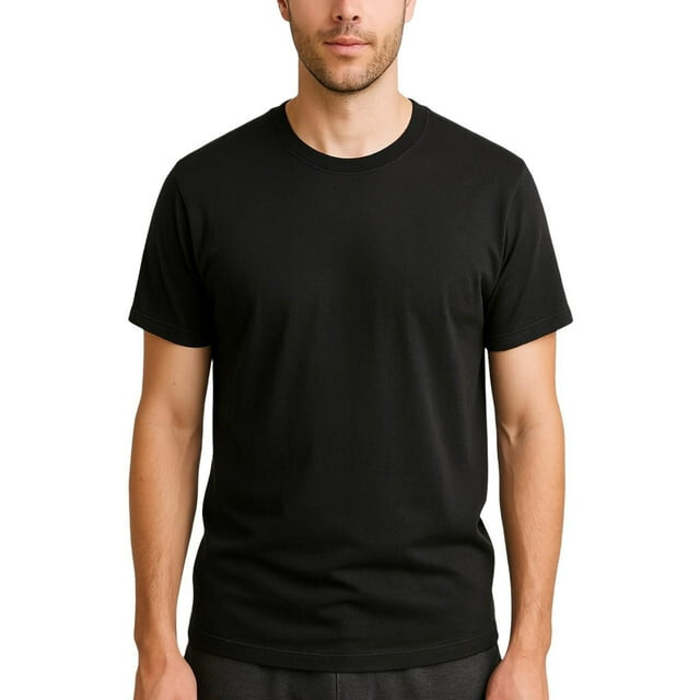 ALFANI Men’s 4 Pack Black 100% Cotton Regular Fit Crew Neck T-Shirt NEW Small