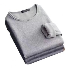 Winter Men’s Long-sleeved Thermal Underwer T-Shirt Fleece Bottoming Shirt Round