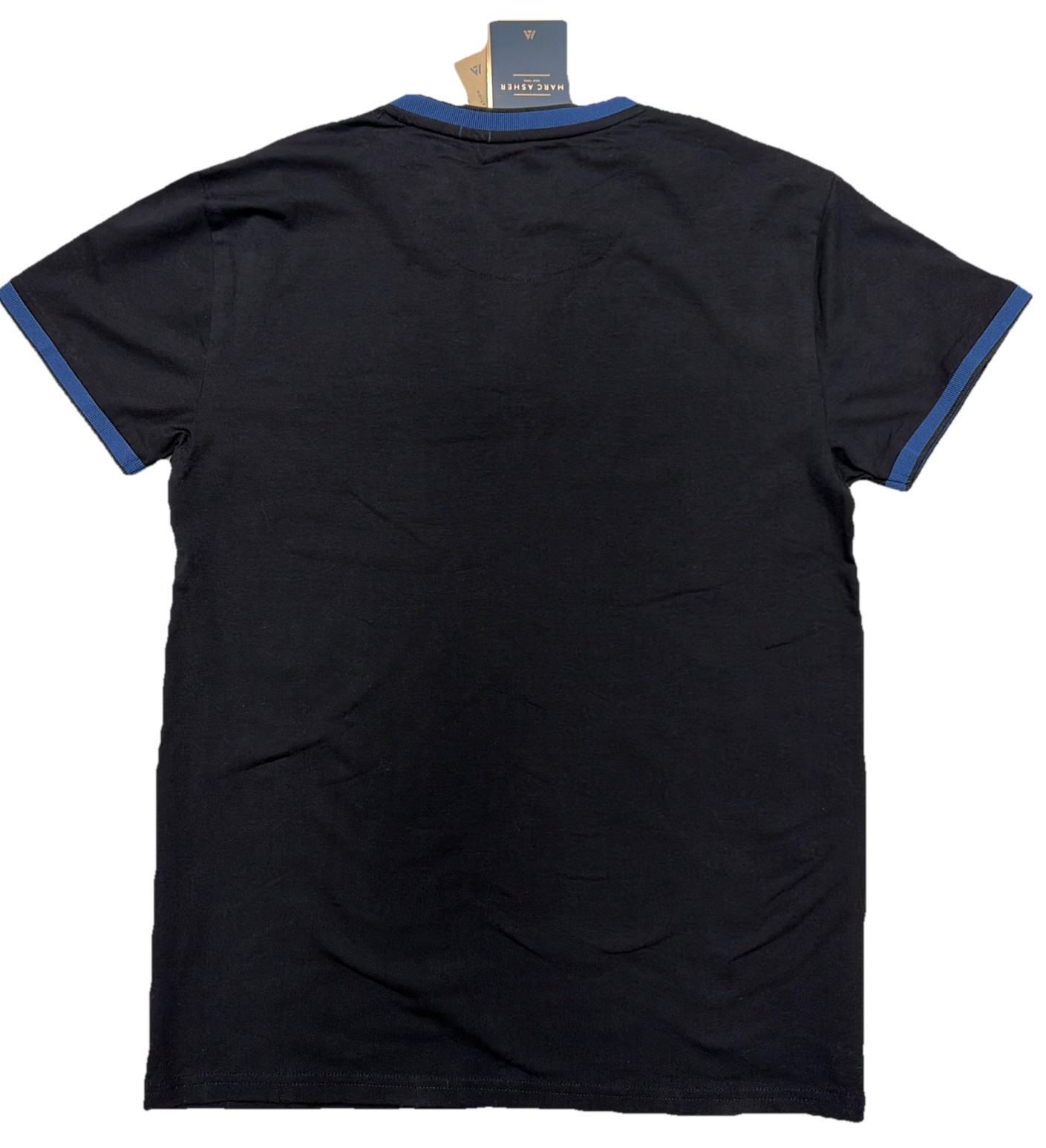NWT Marc Asher Men’s Shirt Small Black Blue Short Sleeve Zipper gallery