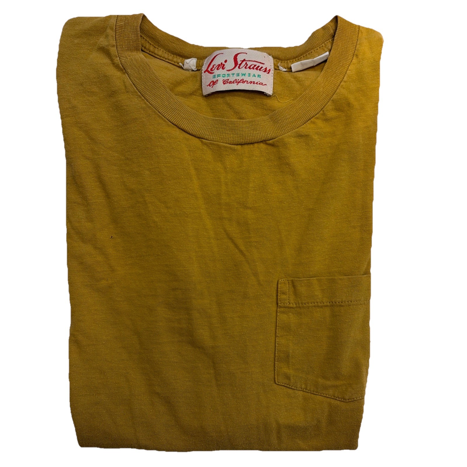 VINTAGE LEVI’S | LVC 50s Sportswear T-Shirt Clothing Marigold Rare Color Size M gallery