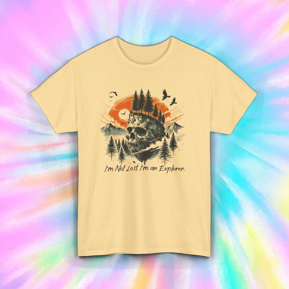 Not Lost Explorer Skull T-Shirt | Outdoor Adventure Tee | Nature Hiking Art