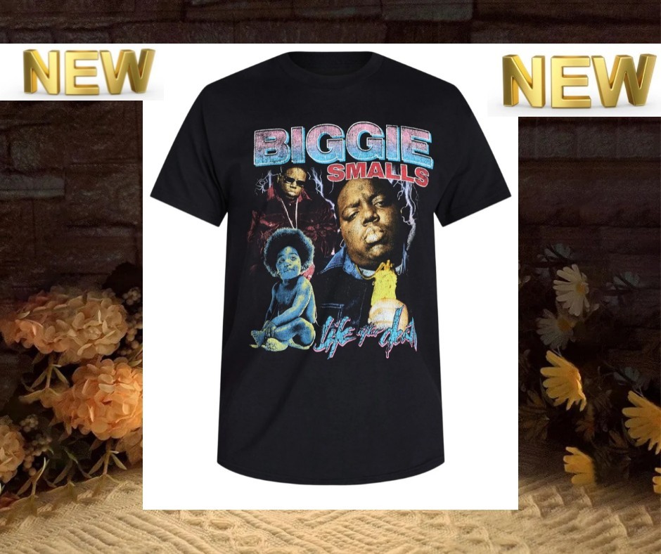 Biggie Men’s SIZE S 34-36 Collage Graphic Tee with Short Sleeves color BLACK NEW