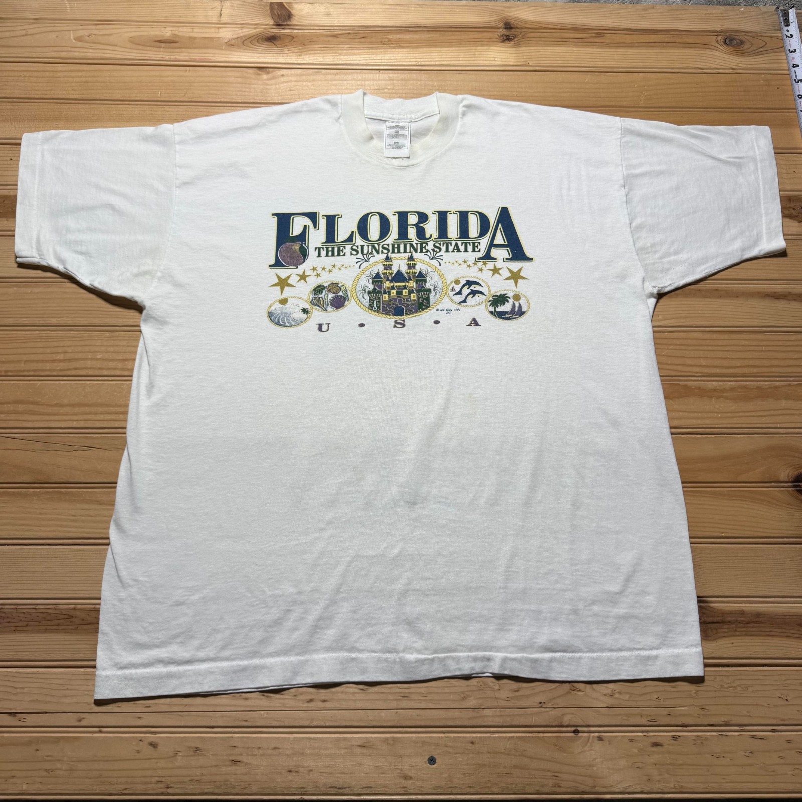 Vintage 1994 Florida The Sunshine State Castle USA Tourist Souvenir T-Shirt XXL