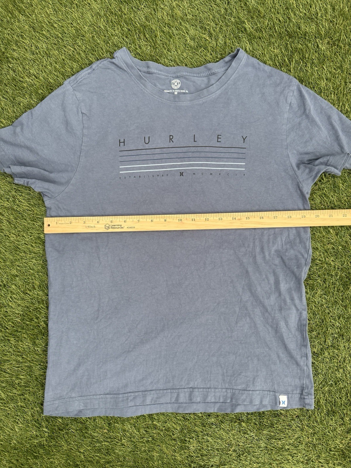Men’s Hurley T-Shirt Short Sleeve Blue Medium ￼ gallery