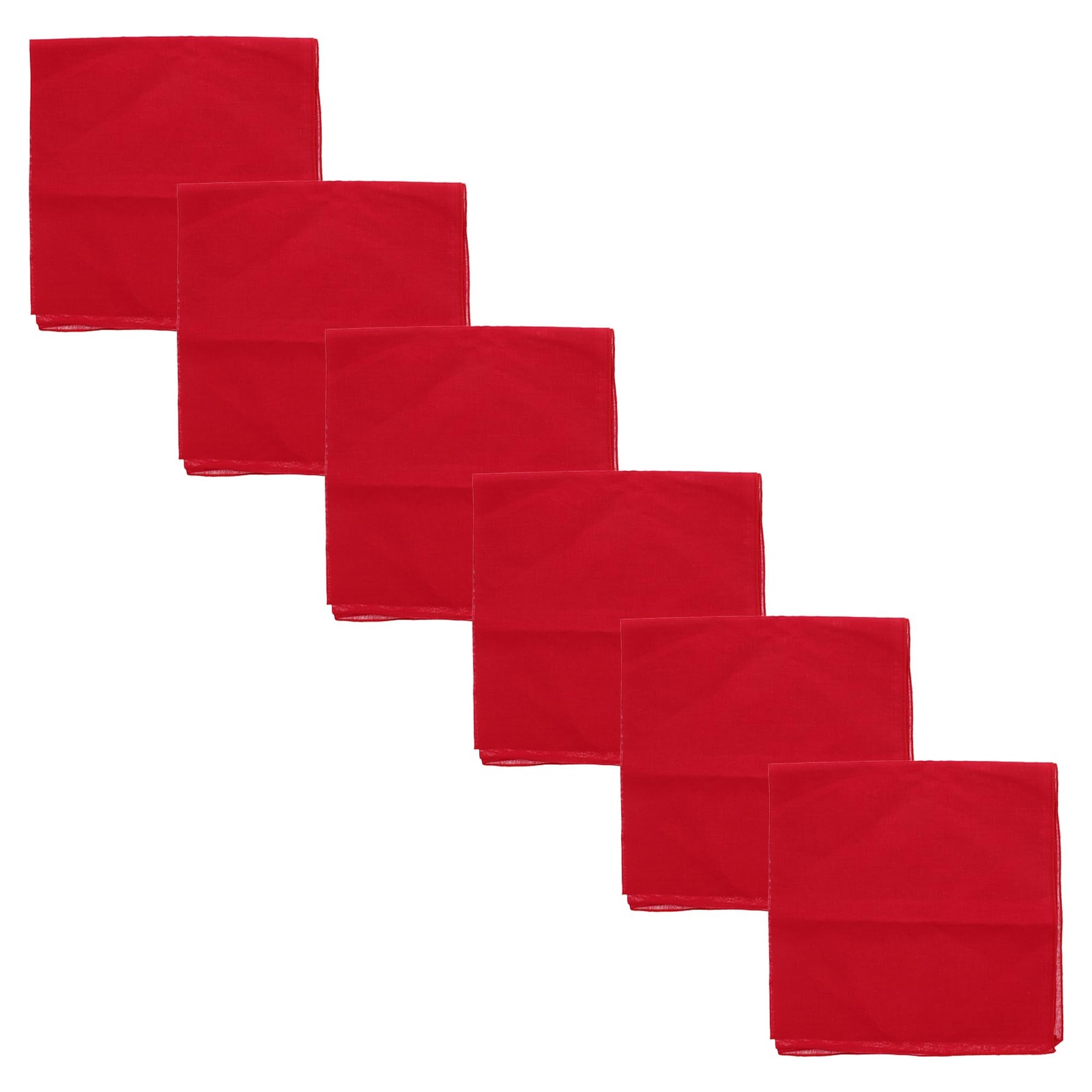6 Pack Solid Color Bandana Set Unisex Cotton Headband Scarf Handkerchief