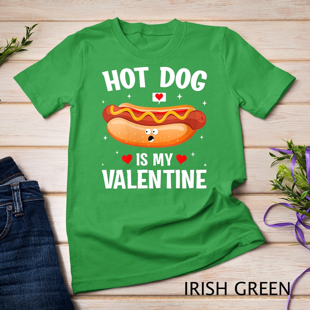 Womens Hotdog Is My Valentine Hotdog Lover Family Couple Outfit Unisex T-shirt gallery