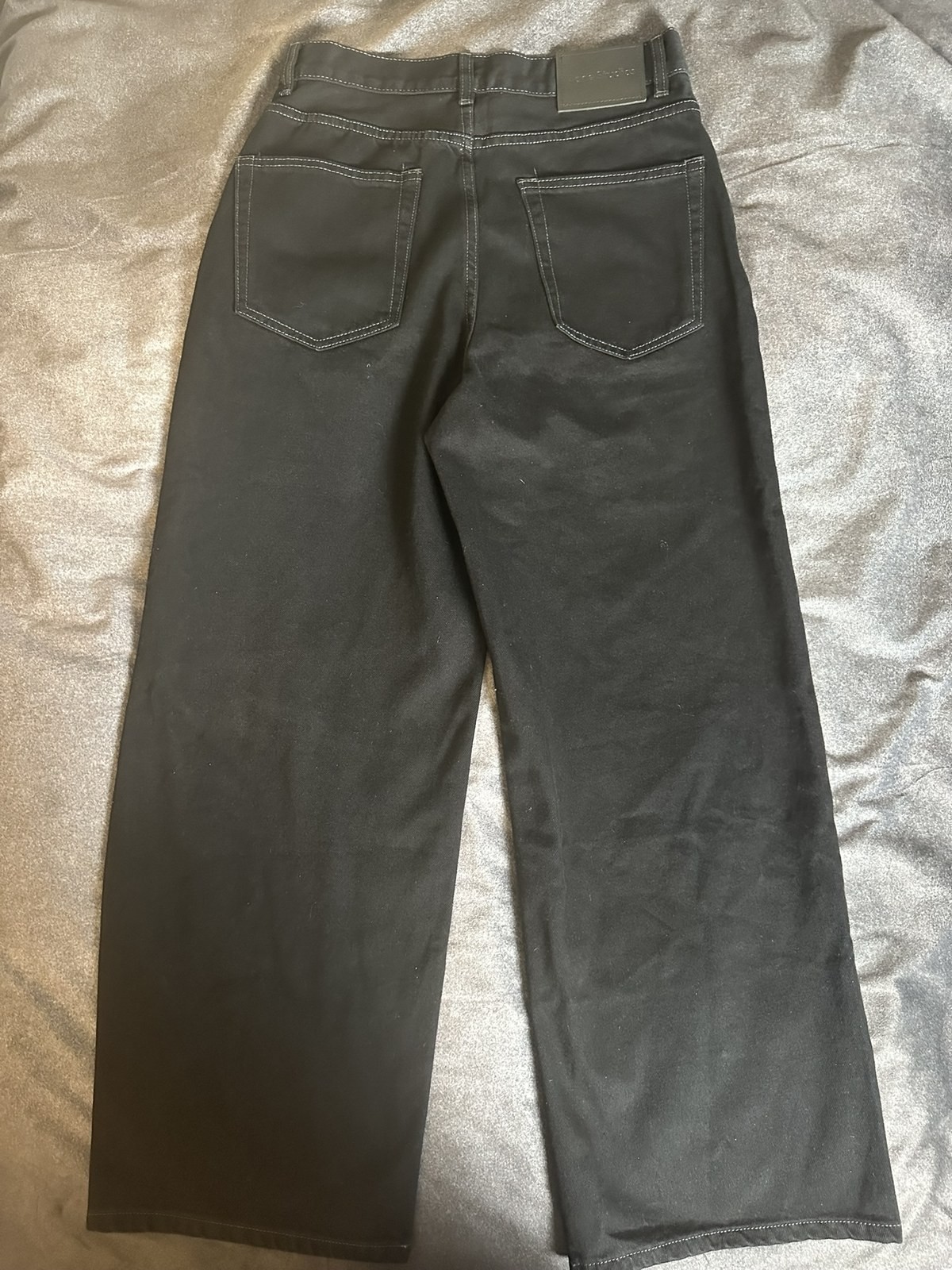 Acne Studios Black Denim Wide Leg Jeans Button Fly High Rise Excellent gallery