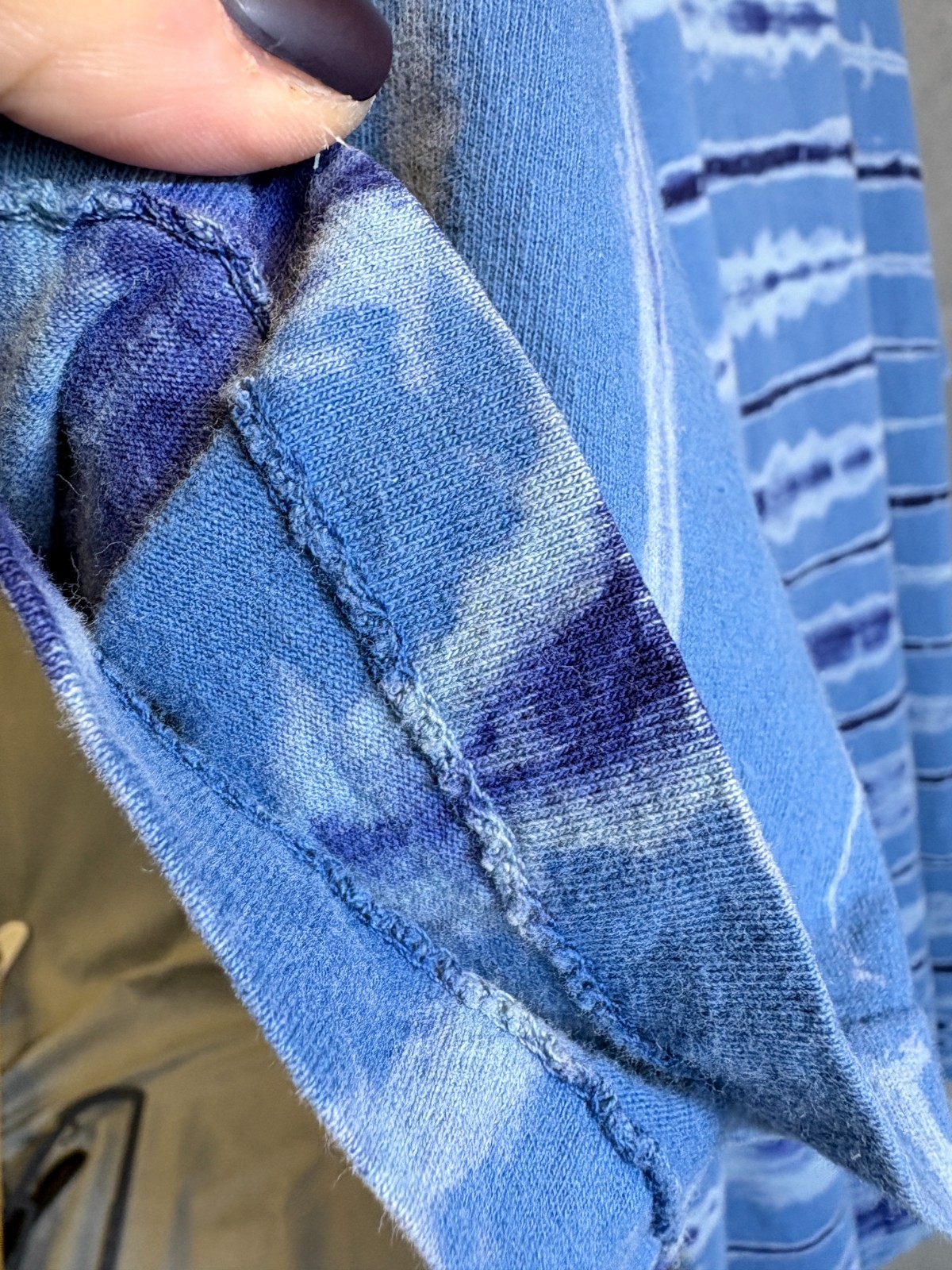 Vintage Hang Ten Men’s XL T-Shirt Blue Tie Dye Striped Single Stitch Surf Skate gallery