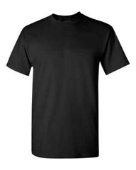 Gildan (5-pack) Black Solid Heavy Cotton Short Sleeve Blank T-Shirt S-3XL