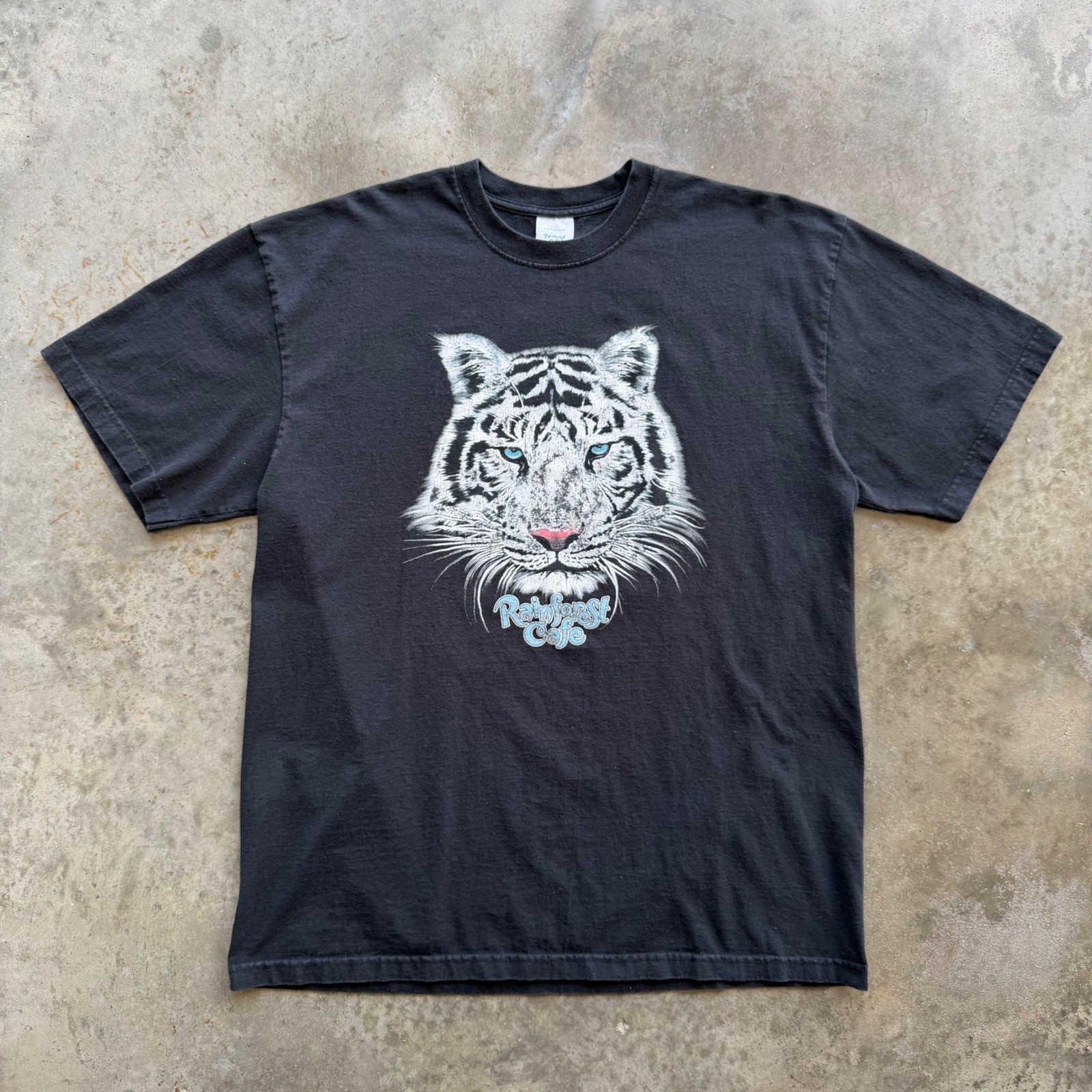 Rainforest Cafe White Tiger Graphic T-Shirt Mens 2XL Black Souvenir Tee gallery