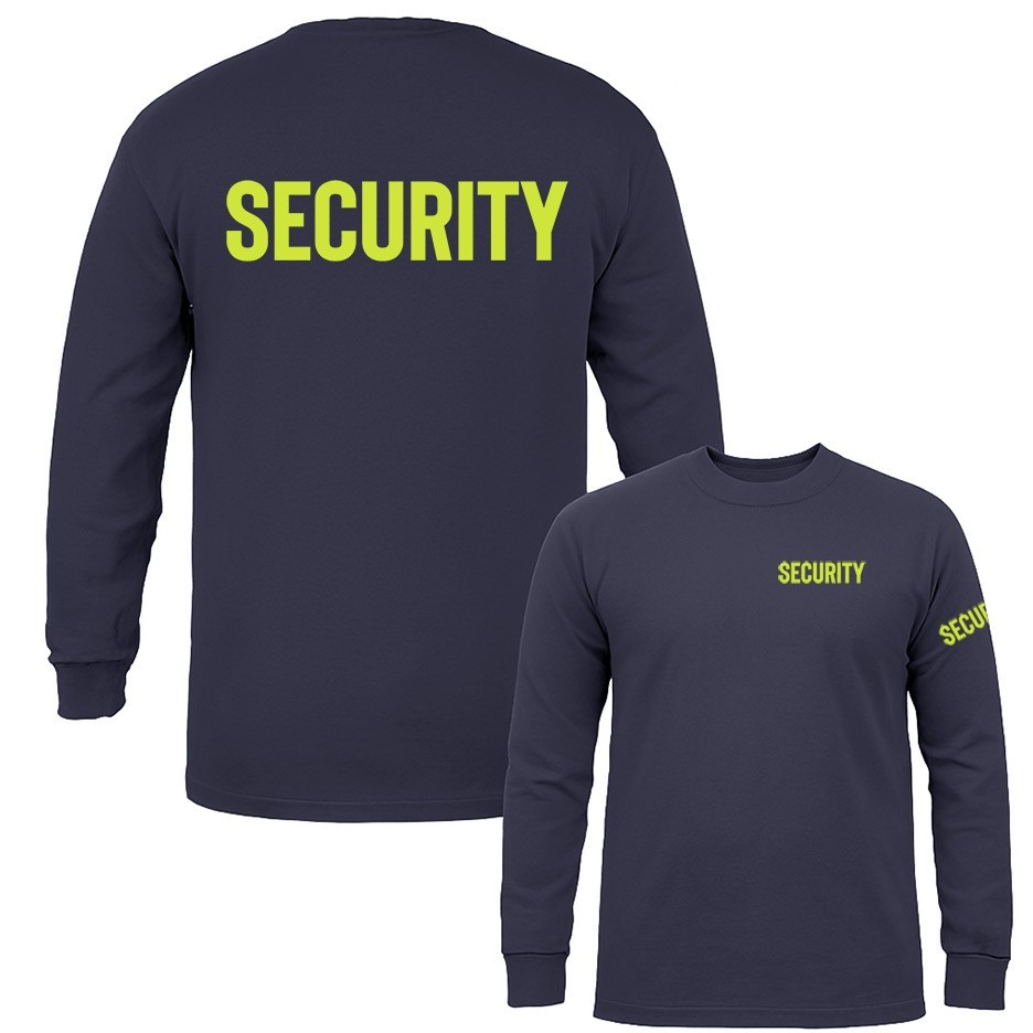 “Security” Size S-3XL Front/Back Event Staff Uniform Long Sleeve T-Shirt
