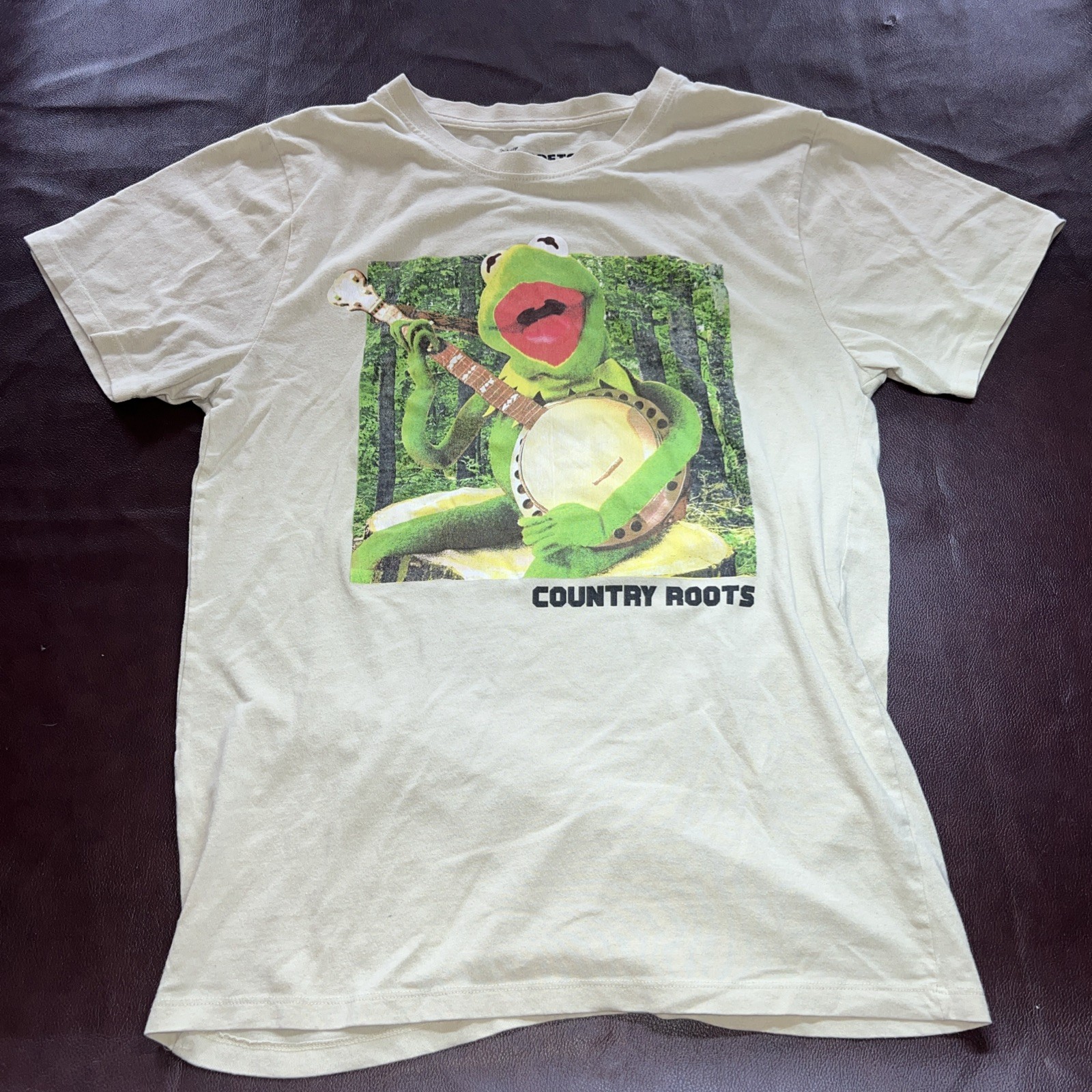 Kermit The Frog 'Country Roots' Graphic Tee T-Shirt Adult Medium Tan gallery