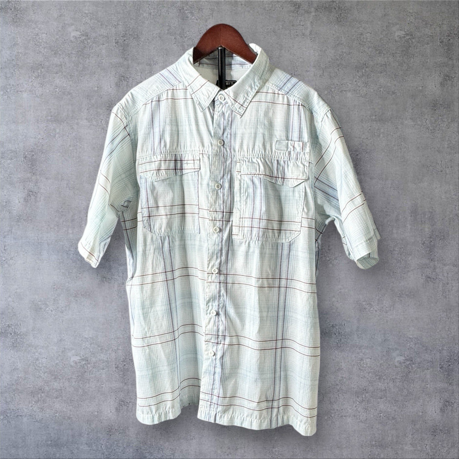 Habit Travel Shirt L Plaid UPF 40 Sun Protection Lightweight Fishing Sports gallery