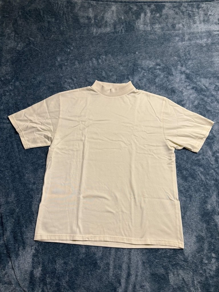 PGA Tour Originals Mock Neck Shirt Men's Size M Cream Off-White Golf Tee gallery