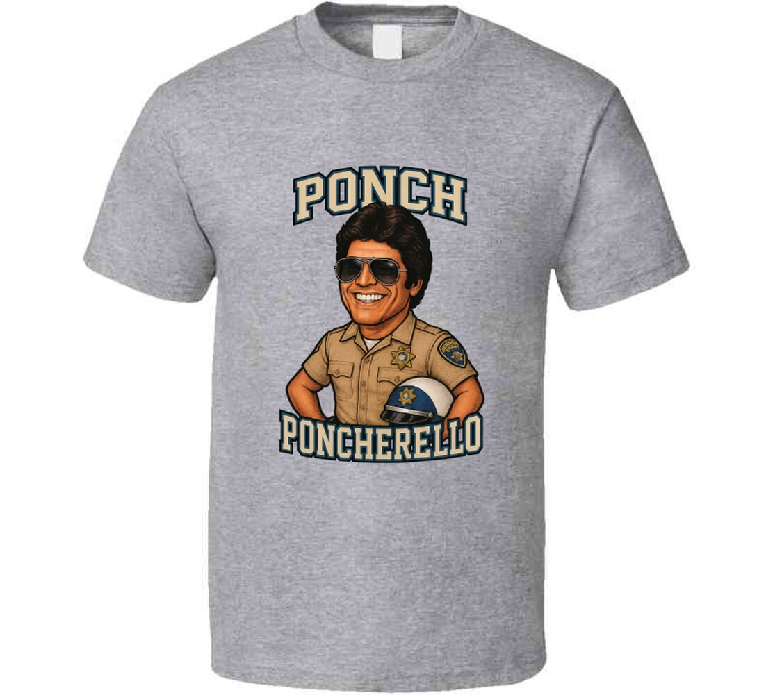 Chips Retro Police Tv Show Frank Ponch Poncherello Caricature T Shirt gallery
