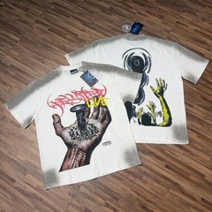 HellStar Vintage High Street Printed Unisex Casual Washed Short Sleeve T-Shirt