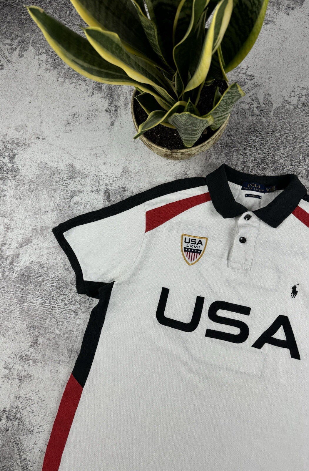 Vintage Polo Ralph Lauren USA Flag Hip Hop Rap Big Pony White Y2K T Shirt Tee gallery