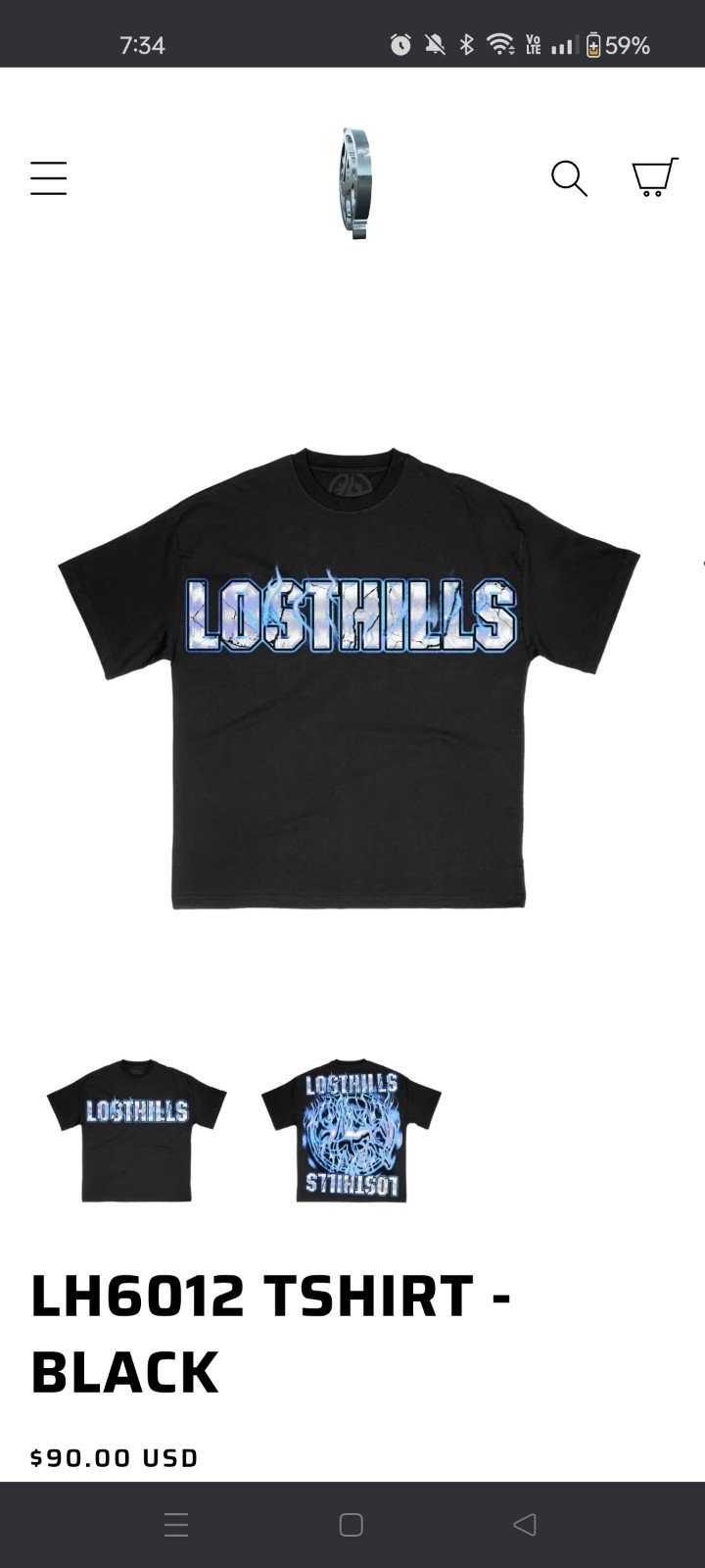 Lost Hills – LH-6012 – T Shirt Size Medium Brand New Unopened Package