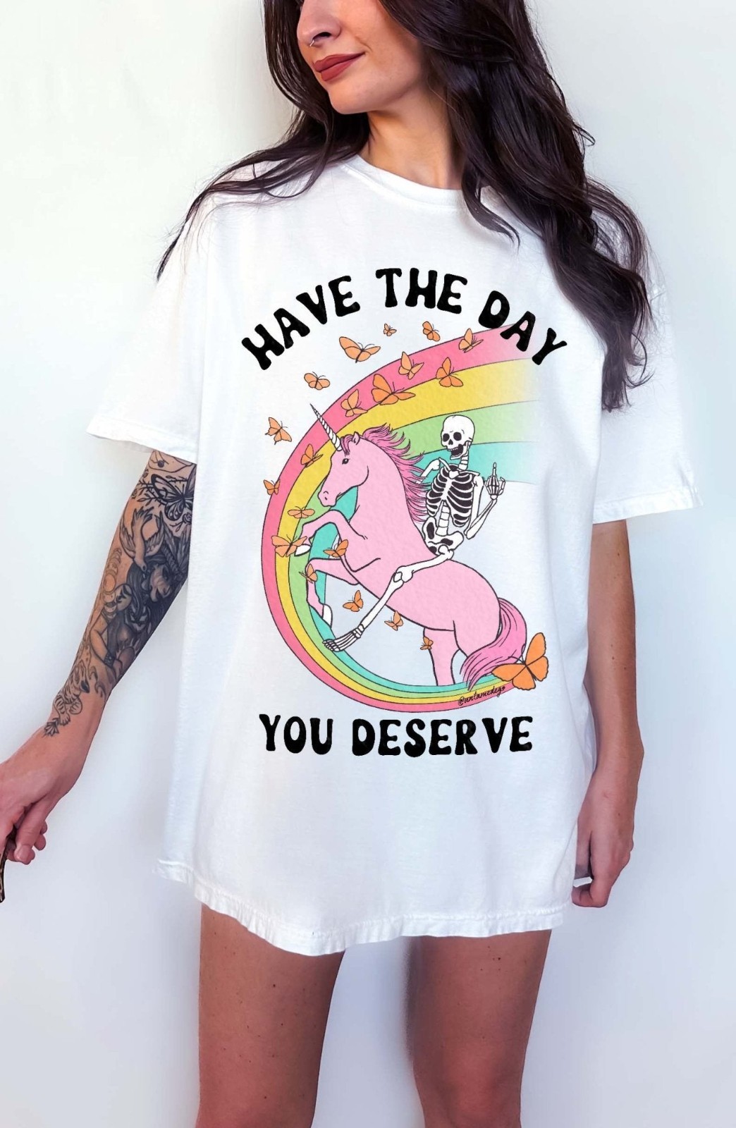 Have The Day You Deserve Funny Sarcastic Quote Graphic Tee Shirt gallery