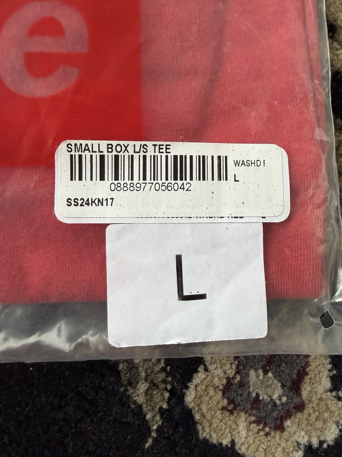 Supreme New York Small Box Logo L/S Tee NWT Red Size Large SS24 Deadstock gallery