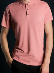 Quick Dry Polyester Collared Shirt for Men Moisture Wicking Regular Length New