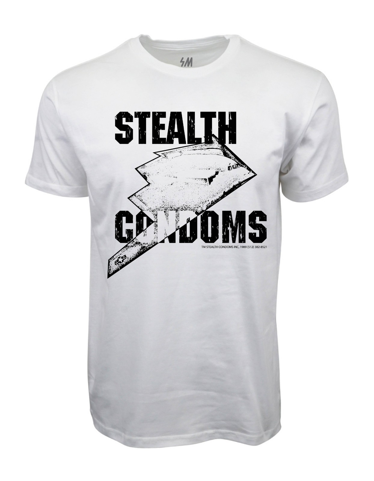 1989 STEALTH C0ND0MS GRAPHIC WHITE T-SHIRT