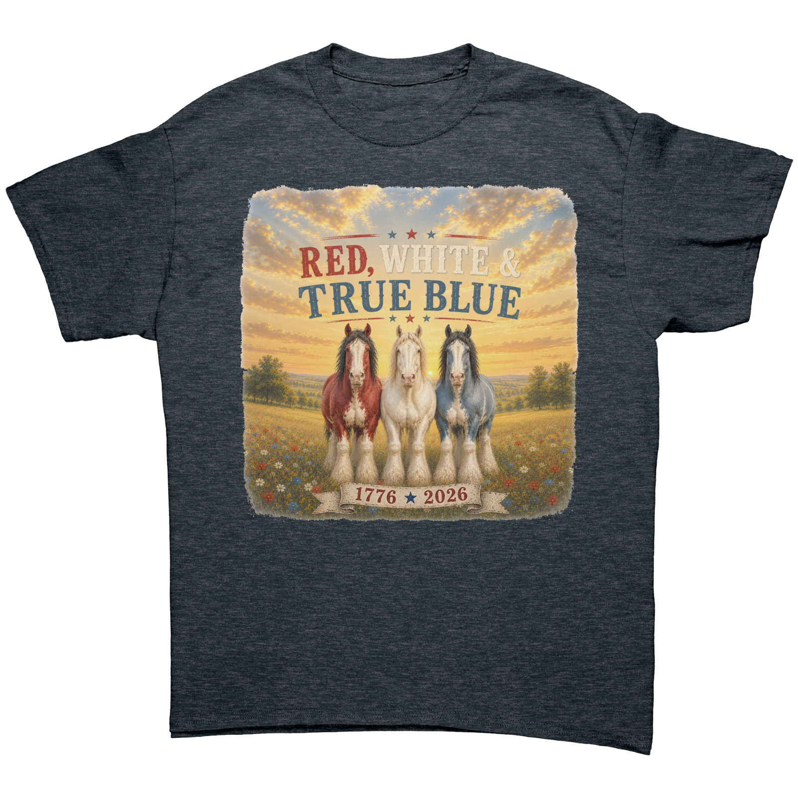 Patriotic Red White & True Blue Tshirt Funny Horse Shirt Sarcastic USA Tee gallery