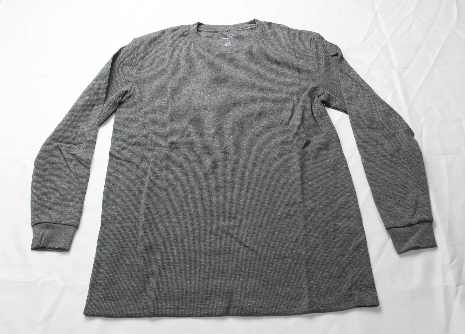 Blue Ice Men’s Soild Long Sleeve Waffle Knit T-Shirt CN6 Charcoal Large NWT