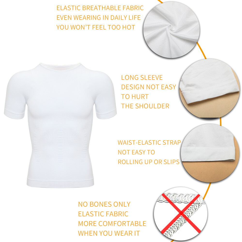 Men Body Slimming Tummy Shaper Underwear shapewear Waist Girdle T-Shirt Vest US gallery