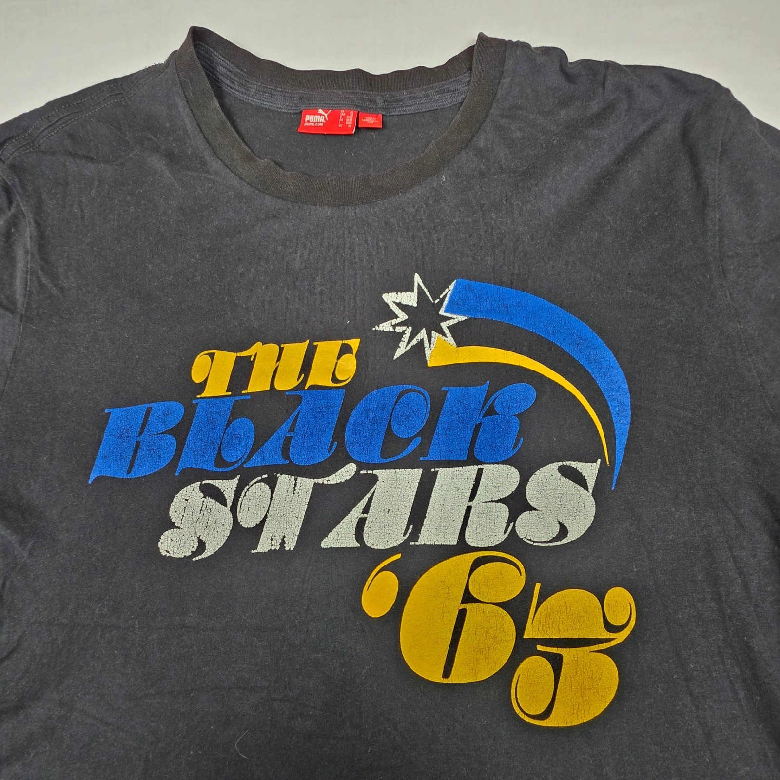 VTG Puma Mens The Black Stars 63 Ghana National Team Graphic TShirt Black XL y2K gallery