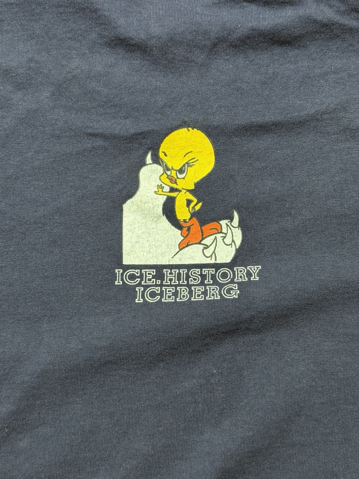 VTG Iceberg Jeans Tweety Bird T-Shirt Mens 2XL Navy Blue Looney Tunes Graphic gallery